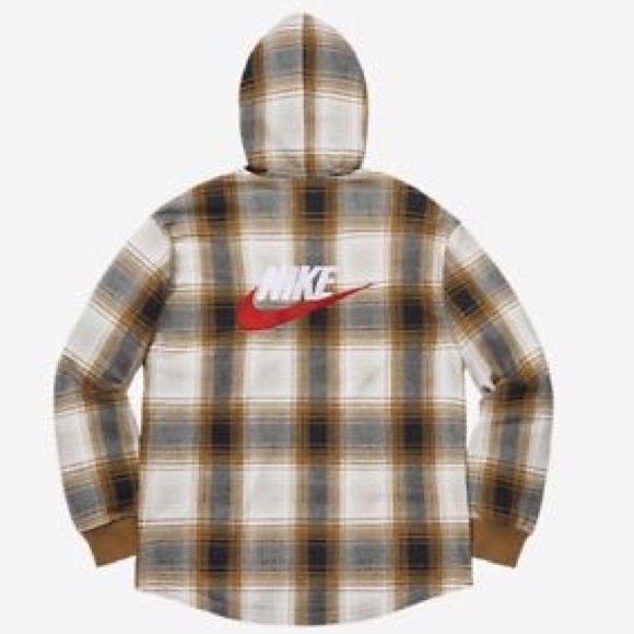 Supreme X Nike Plaid Hooded Sweatshirt 